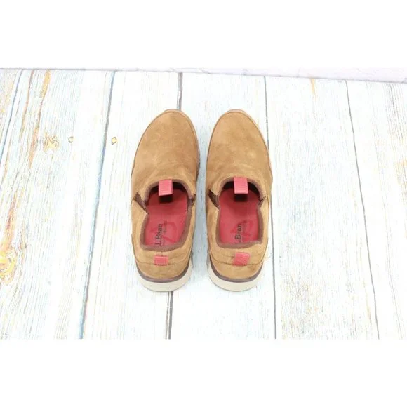LL Bean Brown Leather Waterproof Insulated Slip-On Snow Sneaker 5 Shoes 8 W - Picture 6 of 9